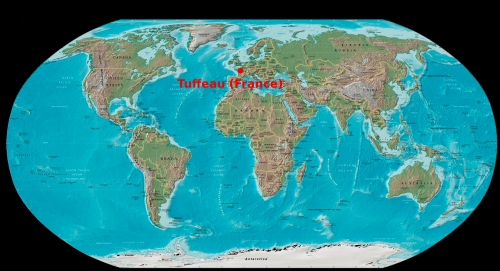 tuffeau sur l'atlas mondial